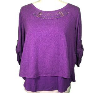 WESTBOUND PETITES (PM) Double layer Purple Top